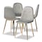 Baxton Studio Elyse Grey Velvet Gold Finished 4-Piece Metal Dining Chair Set 160-9911 - alternate 1